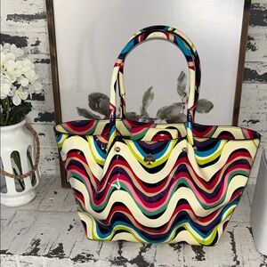 Kate Spade-Colorful Wave Pattern Tote Bag